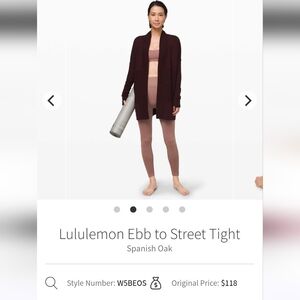 Lululemon Ebb to Street Tight Sz 2 Spanish Oak